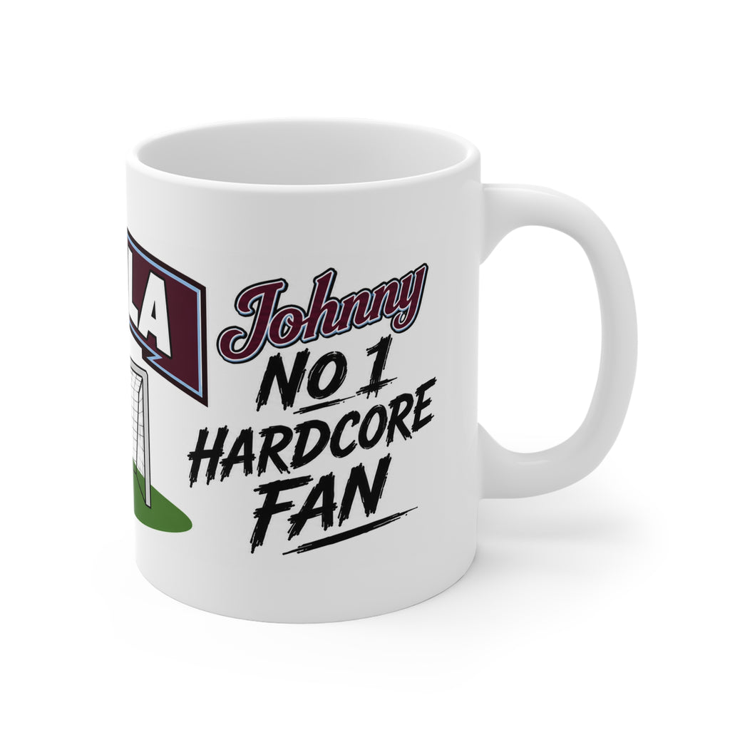 Personalised Aston Villa Football Club Mug — Cartoon Player & Trophy 11oz