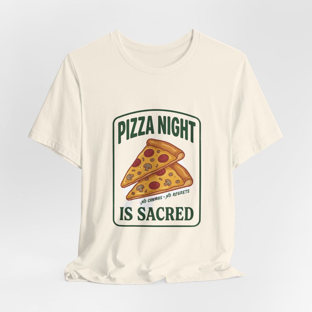 Pizza Night Is Sacred T-Shirt | Vintage Food Graphics, Retro Diner Pizza Tee