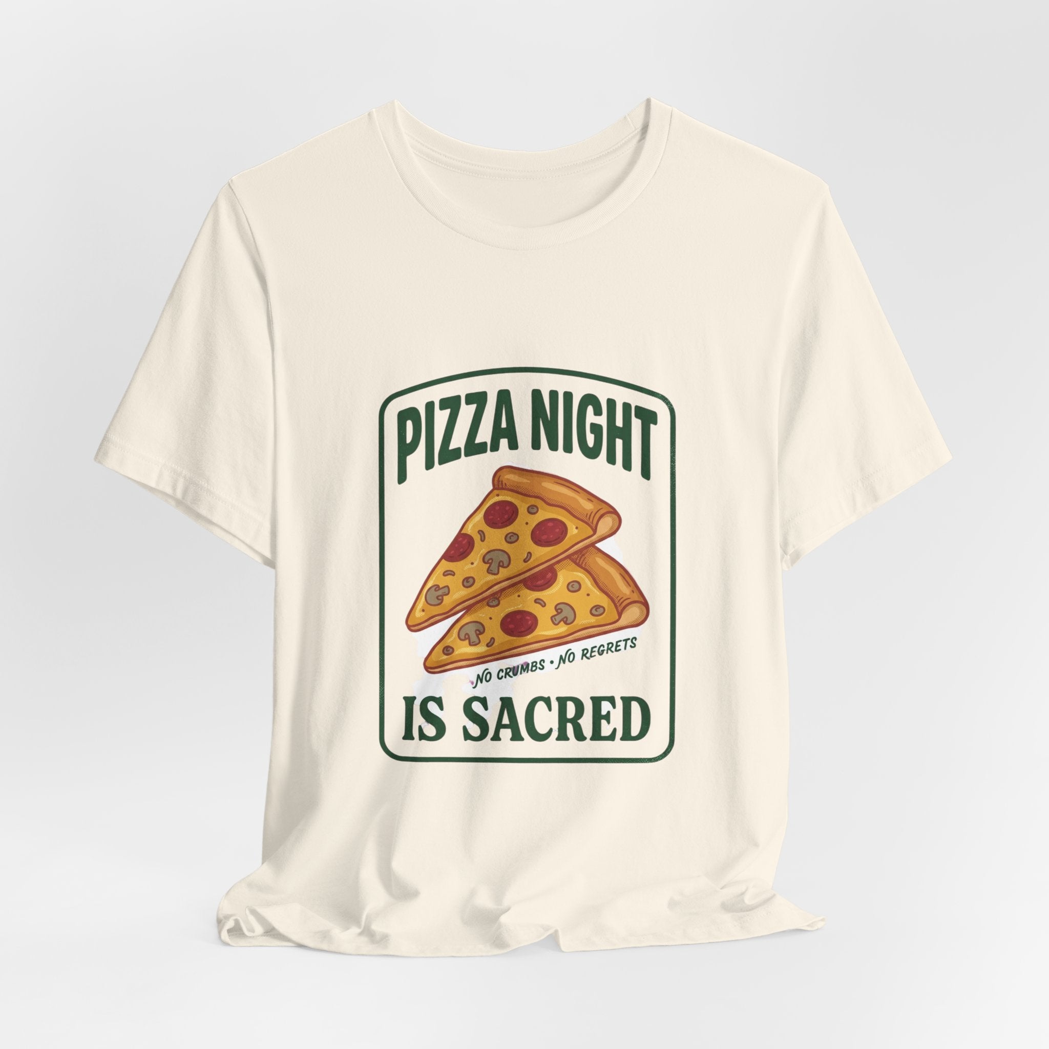 Pizza Night Is Sacred T-Shirt | Vintage Food Graphics, Retro Diner Pizza Tee