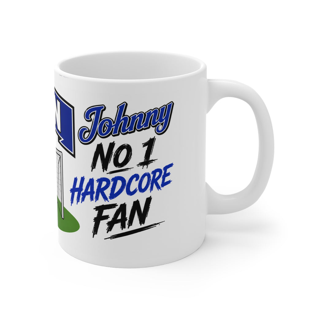 Personalised Everton Football Club Mug — Cartoon Player & Trophy 11oz