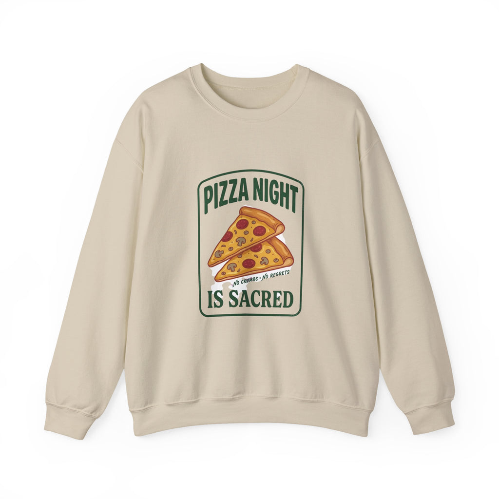 Pizza Night Is Sacred Sweatshirt | Vintage Food Graphics, Retro Diner Pizza Tee