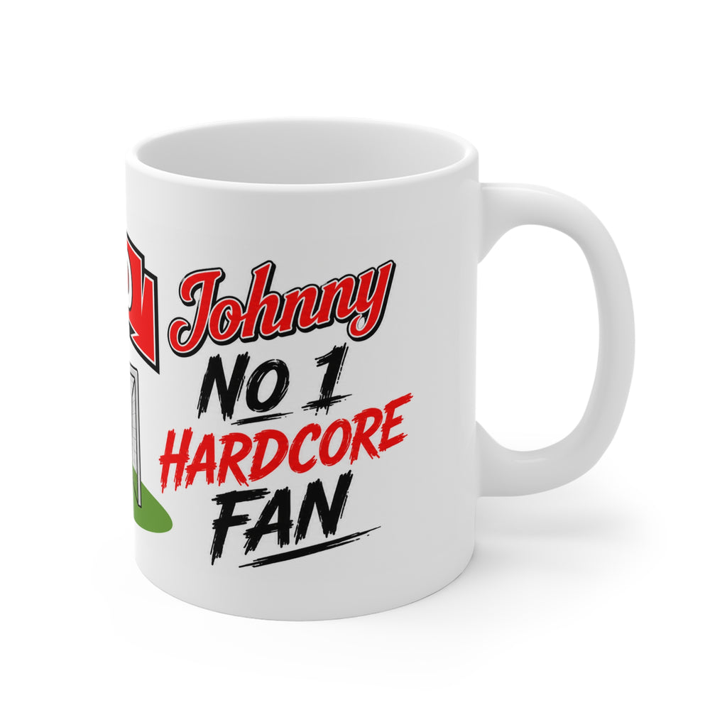 Personalised Brentford Football Club Mug — Cartoon Player & Trophy 11oz