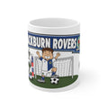 Personalised Blackburn Rovers Football Club Mug — Cartoon Player & Trophy 11oz