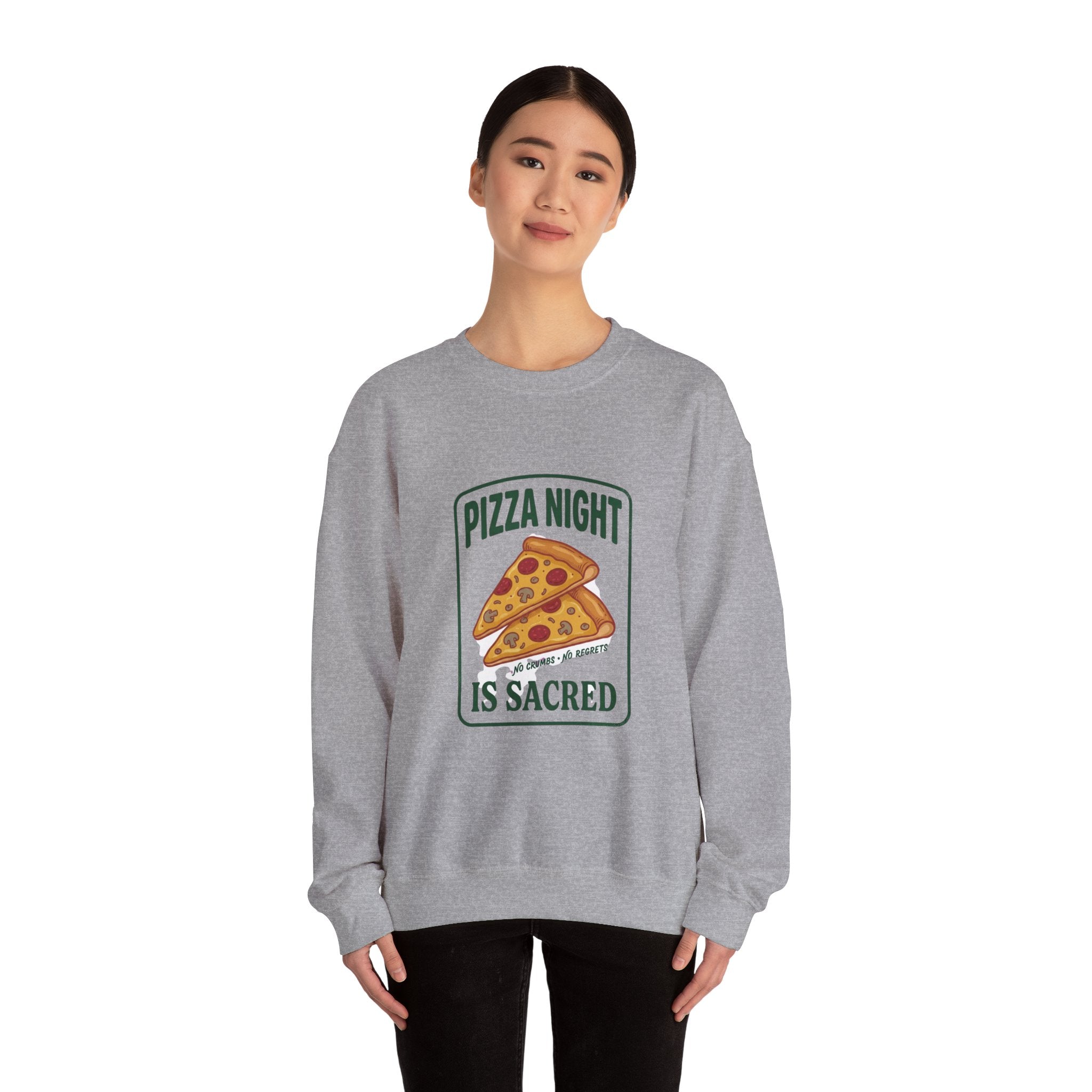 Pizza Night Is Sacred Sweatshirt | Vintage Food Graphics, Retro Diner Pizza Tee