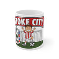 Personalised Stoke Football Club Mug — Cartoon Player & Trophy 11oz