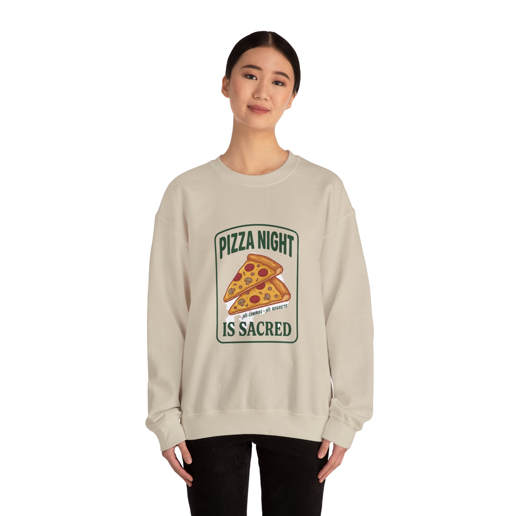 Pizza Night Is Sacred Sweatshirt | Vintage Food Graphics, Retro Diner Pizza Tee