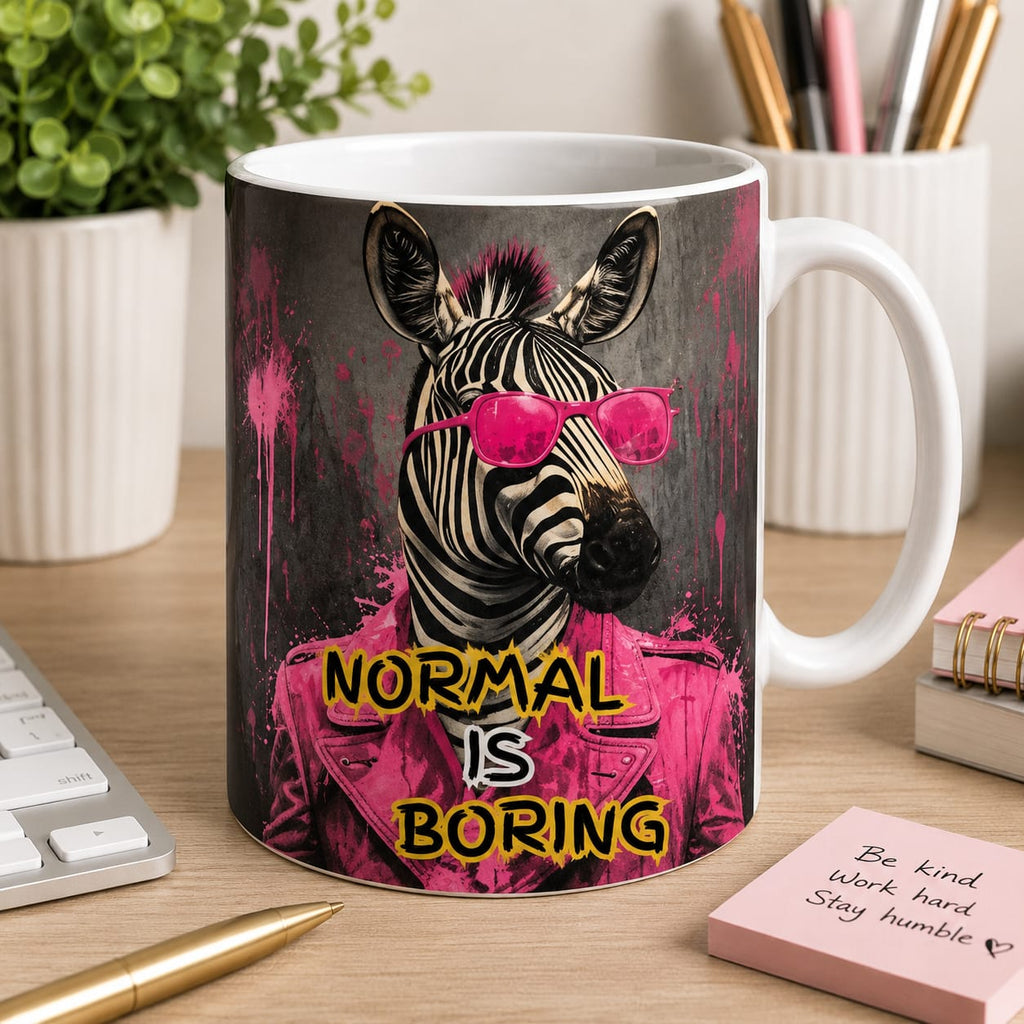 Normal Is Boring Zebra Coffee Tea Mug 11oz