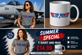 Top Mum T-Shirt and Mug Set Top Gun 80's Themed Gift Set (Copy)