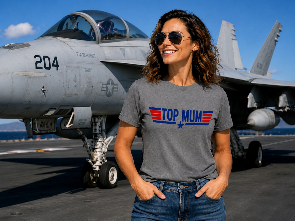Top Mum T-Shirt and Mug Set Top Gun 80's Themed Gift Set (Copy)