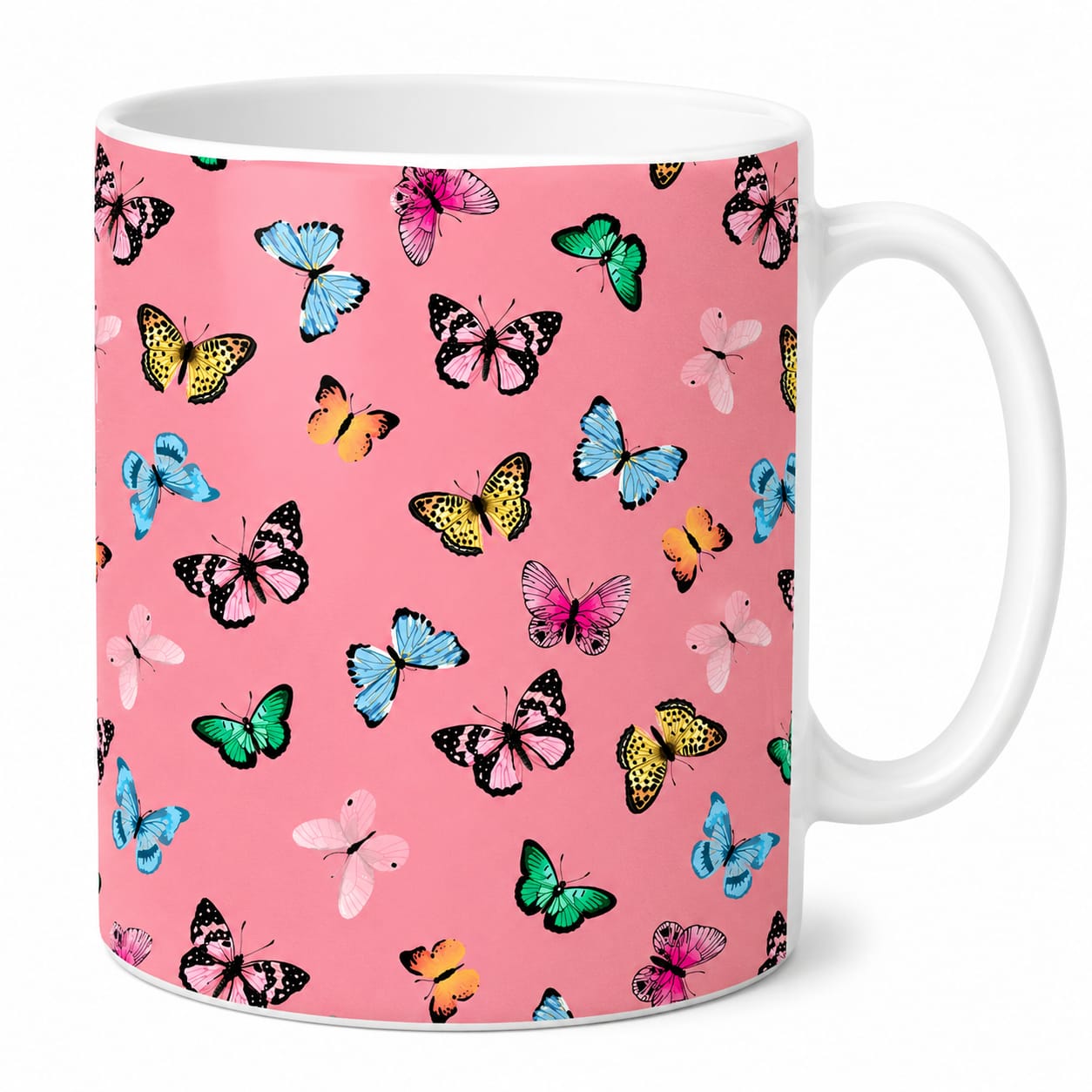 Pink Butterfly Mug Coffee Tea Mug 11oz